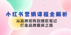 小红书营销课程全解析,从品牌矩阵到爆款笔记,打造品牌霸屏之路-rose网创