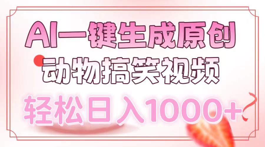 AI一键生成原创动物搞笑视频，轻松日入1000+-rose网创