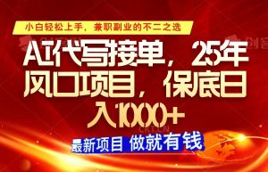 ai代写接单,小白轻松上手,25年风口项目,保底日入1000+-rose网创