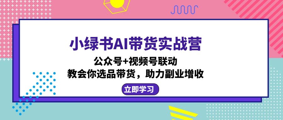 小绿书AI带货实战营：公众号+视频号联动，教会你选品带货，助力副业增收-rose网创