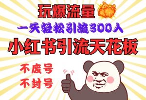 小红书引流天花板，玩爆流量，一天轻松引流300人，安全操作-rose网创