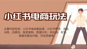 小红书电商玩法:带货/选品/找素材/裂变/数据分析/供应商/发货/售后/开店思维等-rose网创