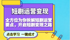 短剧运营变现,全方位为你拆解短剧运营要点,开启短剧变现之路-rose网创