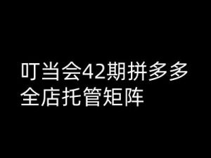 叮当会拼多多打爆班原创高阶技术第42期,拼多多全店托管矩阵-rose网创