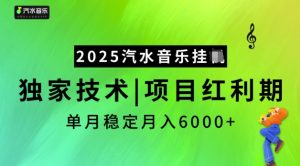 2025汽水音乐挂JI,独家技术,项目红利期,稳定月入5k【揭秘】-rose网创