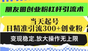 朋友圈创业粉杠杆引流术，投产高轻松日引300+创业粉，变现稳定.放大操...-rose网创