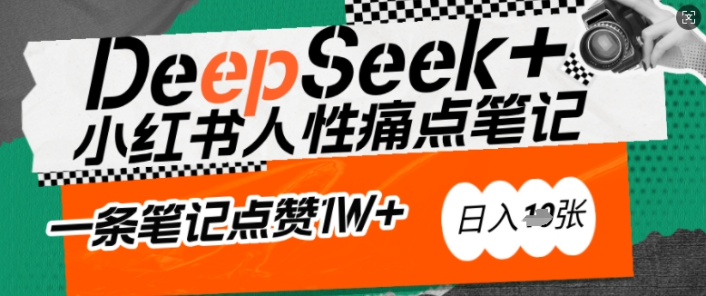 AI赋能小红书爆款秘籍:用DeepSeek轻松抓人性痛点,小白也能写出点赞破万的吸金笔记,日入多张-rose网创
