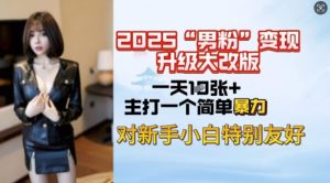 2025男粉变现全新玩法升级,日入上千简简单单,小白可轻松上手-rose网创