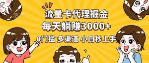 流量卡代理掘金,0门槛,每天躺赚3000+,多种推广渠道,新手小白轻松上手-rose网创