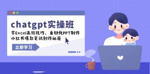chatgpt实战班，学Excel高效技巧，自动化PPT制作，小红书爆款笔记创作秘籍-rose网创