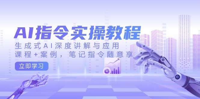 AI指令实操教程,生成式AI深度讲解与应用,课程+案例,笔记指令随意享-rose网创