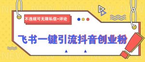 飞书一键引流抖音创业粉,不违规可 无限私信+评论-rose网创