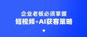 企业短视频AI获客霸屏流量课,6步短视频+AI突围法,3大霸屏抢客策略-rose网创