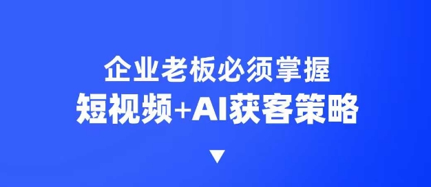 企业短视频AI获客霸屏流量课,6步短视频+AI突围法,3大霸屏抢客策略-rose网创