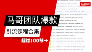 马哥团队【122节】最全项目爆款引流课程合集【持续更新】-rose网创