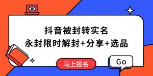 抖音被封转实名攻略，永久封禁也能限时解封，分享解封后高效选品技巧-rose网创