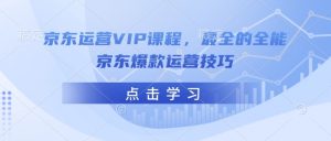 京东运营VIP课程，最全的全能京东爆款运营技巧-rose网创