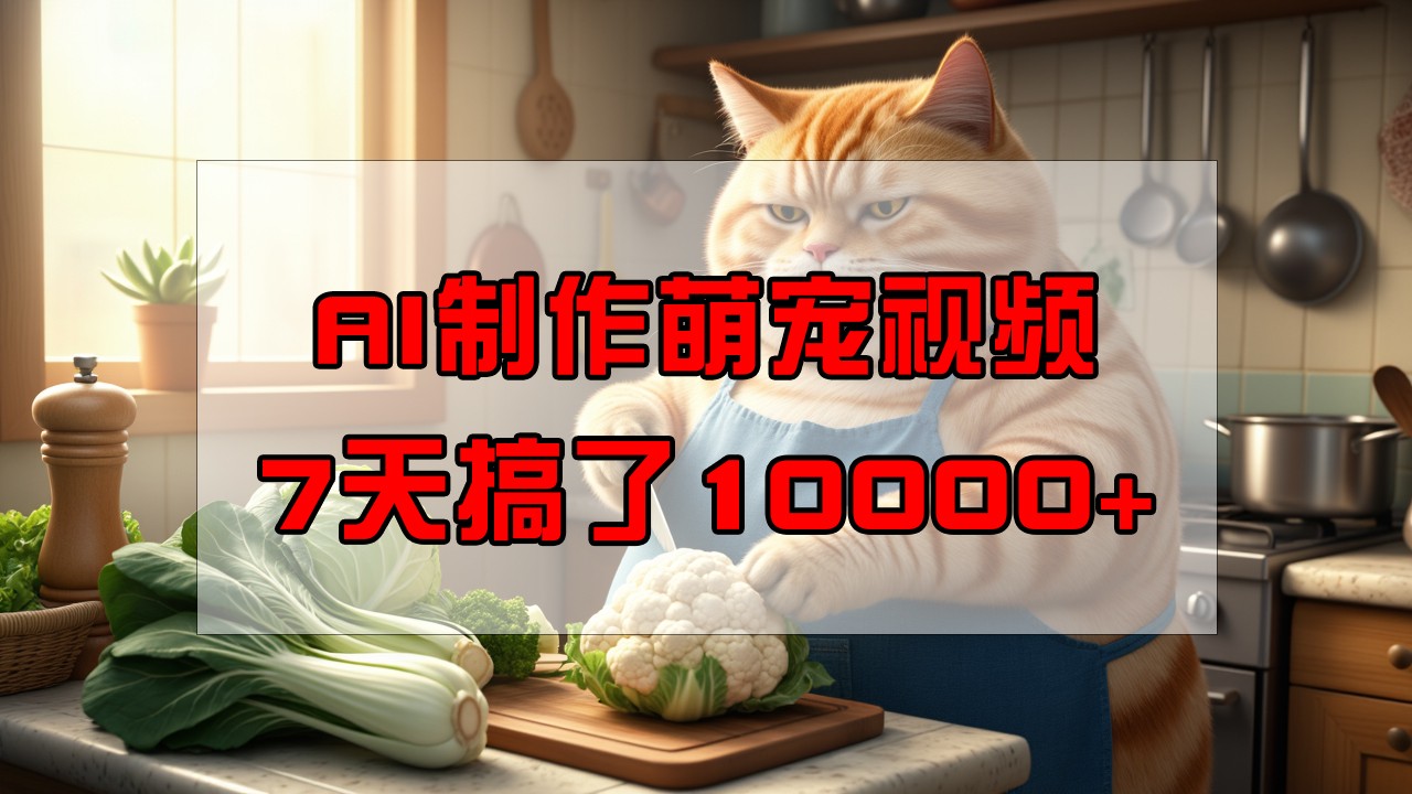 靠AI制作萌宠视频，7天搞了1万+，操作简单门槛低，有手机就行-rose网创