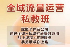 全域流量运营操盘课,赋能个体及公司通过全域+私域打通提升营收-rose网创