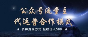 公众号流量主代运营  多种变现方式 轻松日入5张【揭秘】-rose网创