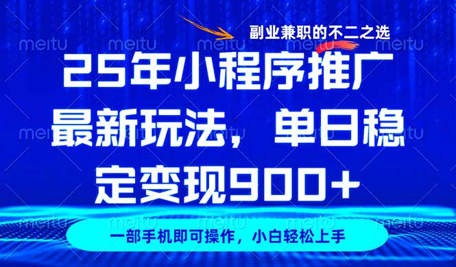 25年小程序推广最新玩法，稳定日入900+，副业兼职的不二之选-rose网创