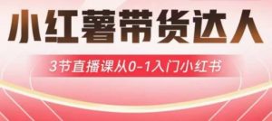 小红薯达人带货启航计划,3节直播课从0-1入门小红书-rose网创