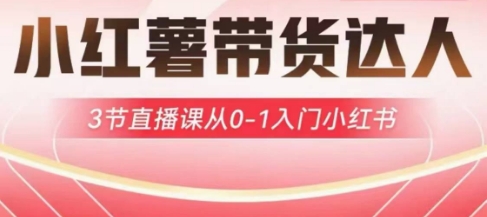 小红薯达人带货启航计划,3节直播课从0-1入门小红书-rose网创