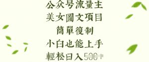 流量主长期收益项目，美女图片简单复制，小白也能上手，轻松日入5张-rose网创