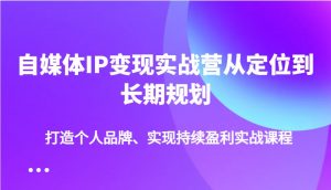 自媒体IP变现实战营从定位到长期规划,打造个人品牌、实现持续盈利实战课程-rose网创