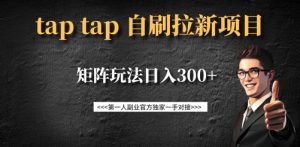 taptap拉新自刷项目,一个新用户14元,矩阵玩法日入300+-rose网创