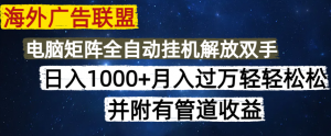 海外广告联盟每天几分钟日入1000+无脑操作,可矩阵并附有管道收益-rose网创