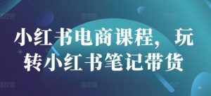 小红书电商课程，玩转小红书笔记带货-rose网创