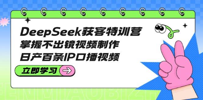 DeepSeek获客特训营:掌握不出镜视频制作,日产百条IP口播视频-rose网创