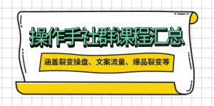 操作手社群课程汇总,涵盖裂变操盘、文案流量、爆品裂变等多方面内容-rose网创