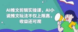 AI推文剪辑实操课，AI小说推文玩法不仅上限高，收益还可观-rose网创