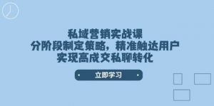 私域营销实战课,分阶段制定策略,精准触达用户,实现高成交私聊转化-rose网创