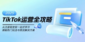 TikTok运营全攻略,从注册到变现一站式学习,揭秘热门玩法与限流解决方案-rose网创