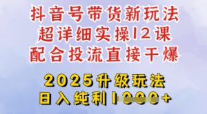 2025全新升级抖音带货玩法,一天纯利四位数,从剪辑到选品再到发布投流,超详细玩法揭秘-rose网创