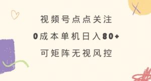 视频号点点关注,0成本单号80+,可矩阵,绿色正规,长期稳定【揭秘】-rose网创