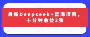 最新Deepseek+蓝海项目，十分钟收益2张-rose网创