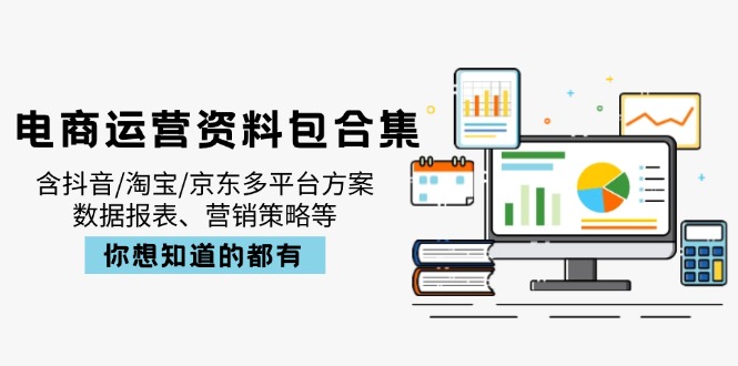电商运营资料包合集,含抖音/淘宝/京东多平台方案,数据报表、营销策略等-rose网创