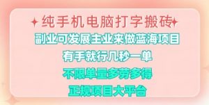 纯手机电脑打字搬砖,有手就行,几秒一单,多劳多得,正规项目大平台【揭秘】-rose网创