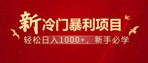 项目名称:每天一小时,轻松到手1000,冷门赚钱项目!-rose网创