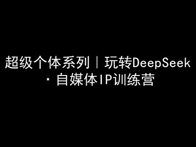 超级个体系列，玩转DeepSeek·自媒体IP训练营，deepseek教程-rose网创