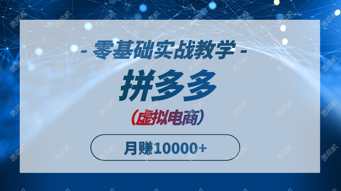 拼多多虚拟电商，零基础实战教学，快速打爆商品，新手也能月入10000+-rose网创