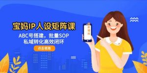 宝妈IP人设矩阵课:ABC号搭建,批量SOP,私域转化高效闭环-rose网创