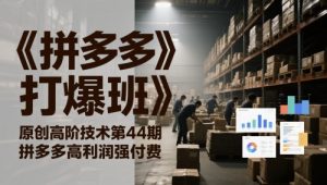 《拼多多打爆班》原创高阶技术第44期,拼多多高利润强付费-rose网创