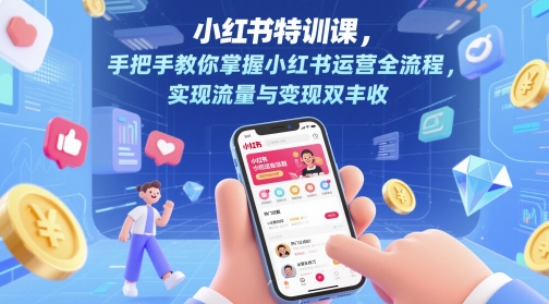 小红书特训课,手把手教你掌握小红书运营全流程,实现流量与变现双丰收-rose网创