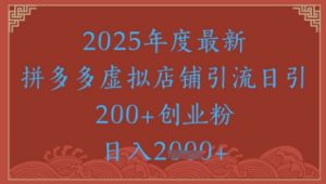 绝密引流秘籍,拼多多虚拟店铺引流,日引500+-rose网创