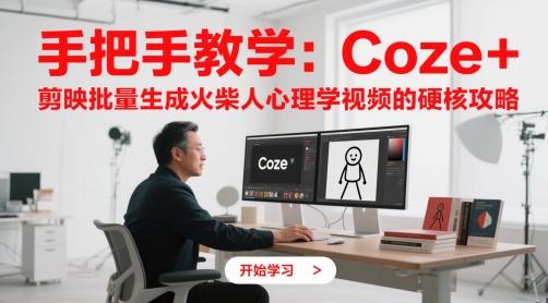 手把手教学:Coze + 剪映批量生成火柴人心理学视频的硬核攻略-rose网创